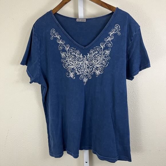 Vintage Y2K 1X Xcit USA Rhinestone Top Fairy Grunge Whimsigoth Bling - Picture 1 of 5